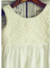 Ivory Cotton Lace Flower Girl Dress